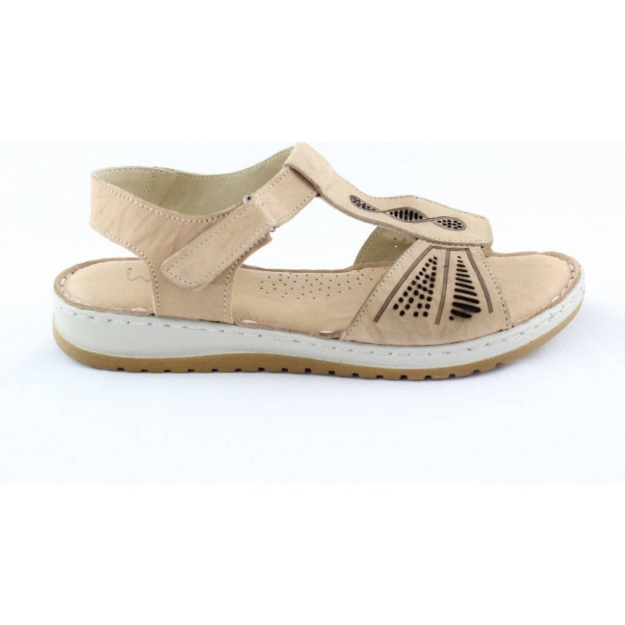Obrázok z Wild 016835A.01 Beige Dámske celokožené sandále
