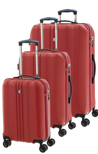 Obrázok z Cestovní kufry set 3ks Dielle S,M,L 05N-02 červená 190 L