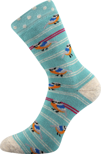 Obrázok z BOMA ponožky Sibiř dětská 06 ptáčci 1 pár