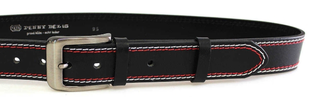 Obrázok z PENNY BELTS 02NKS-2-B-CV Pánsky kožený opasok čierny