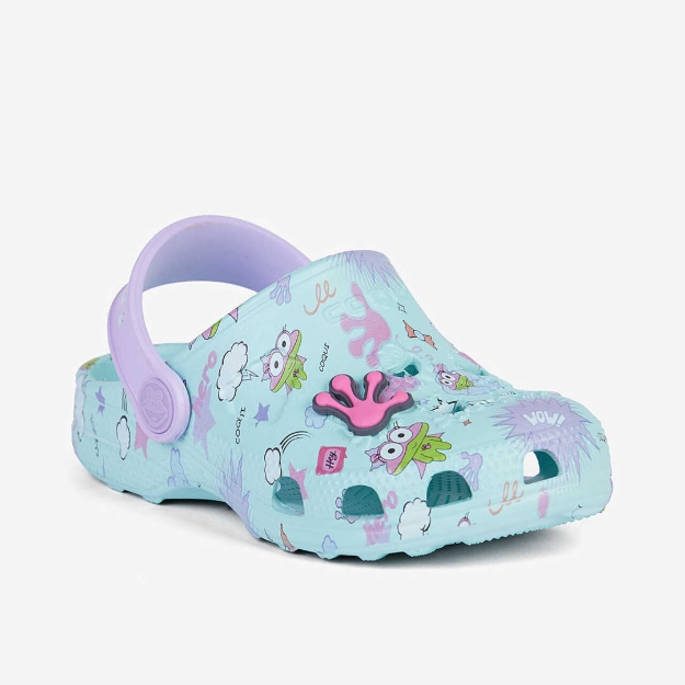 Obrázok z Coqui LITTLE FROG 8701 Detské sandále Lt. mint/Lt. lila Hero + Amulet