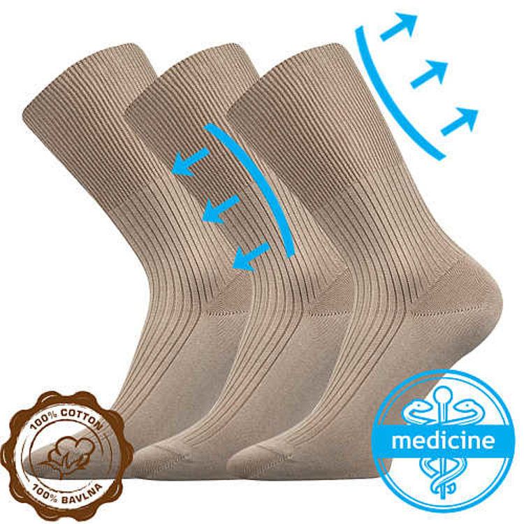 Obrázok z LONKA ponožky Zdravan beige 3 páry