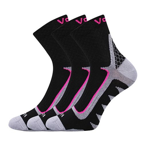 Obrázok z VOXX ponožky Kryptox black-magenta 3 páry