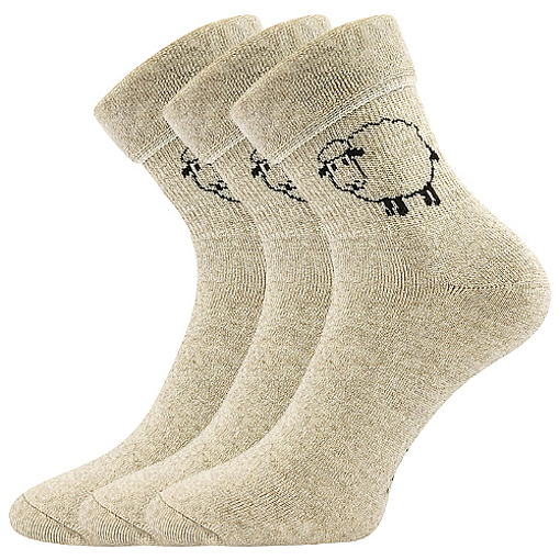 Obrázok z BOMA ponožky Ovečkana dětská režná melé 3 pár