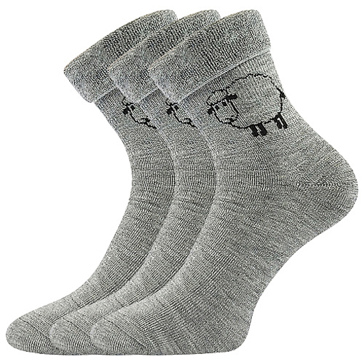 Obrázok z BOMA ponožky Ovečkana dětská sv.šedá melé 3 pár