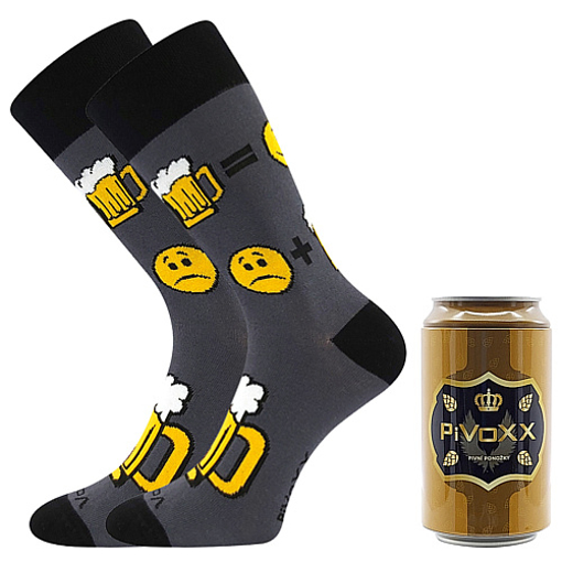 Obrázok z VOXX ponožky PiVoXX + plechovka vzor E + hnědá plechovka 1 pár
