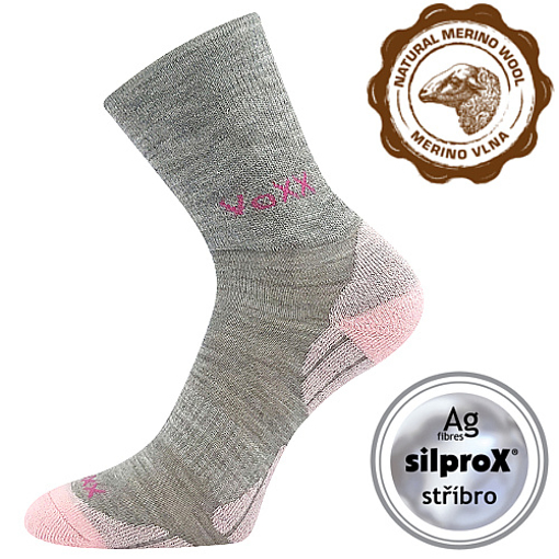 Obrázok z Ponožky VOXX Irizarik light grey/magenta 1 pár