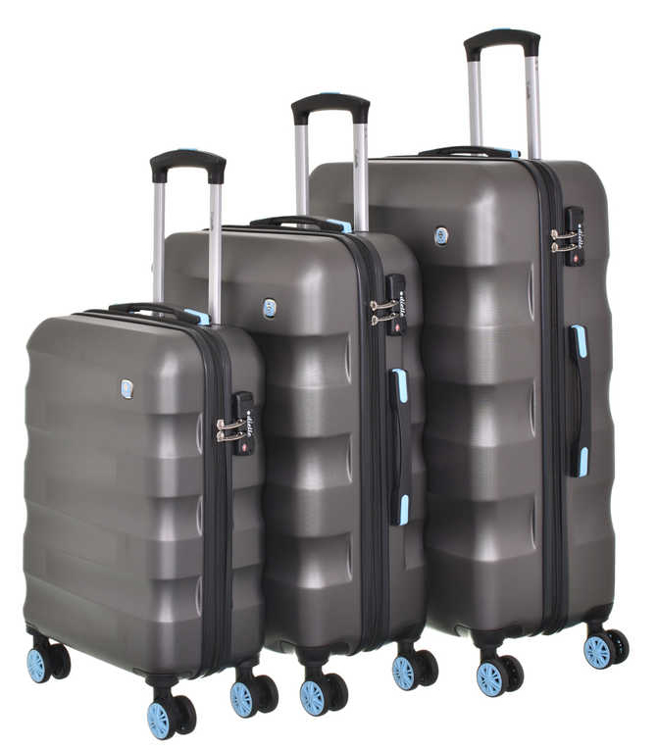 Obrázok z Sada cestovných kufrov 3ks Dielle Wave 4W S,M,L 150-23 antracit 169 L