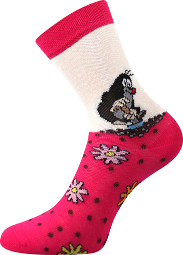 Obrázok z BOMA ponožky Krtek magenta/smetanová 1 pár