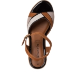 Obrázok z Tamaris 1-28027-42-392 Dámske sandále na kline hnedé
