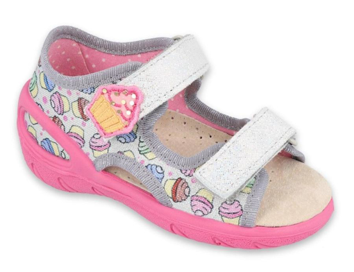 Obrázok z BEFADO 065P135 SUNNY dievčenské sandále sivé cupcakes