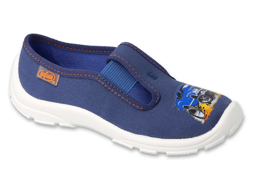Obrázok z BEFADO 975X181 chlapčenské papuče modré s autíčkom