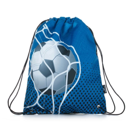 Obrázok z Bagmaster Bag LUMI 21 B školský vak na prezúvky / vak na cvičky - modrý futbalový modrý 1,2 l