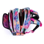 Obrázok z Bagmaster LUMI 21 A školský batoh - farebné kvety ružová 23 l