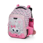 Obrázok z Bagmaster LUMI 22 A školský batoh - biela mačka s mašľou ružová 23 l