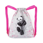 Obrázok z Bagmaster BETA 22 B školský vak na prezúvky / vak na cvičky - panda pink 1,5 l