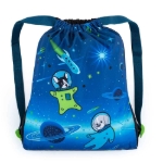 Obrázok z Bagmaster Bag LUMI 22 D školský vak na prezúvky / vak na cvičky - pes astronaut modrý 1,5 l