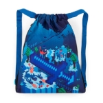 Obrázok z Bagmaster PRIM 22 D školský vak na prezúvky / vak na telocvik - kocka svetová modrá 1,2 l