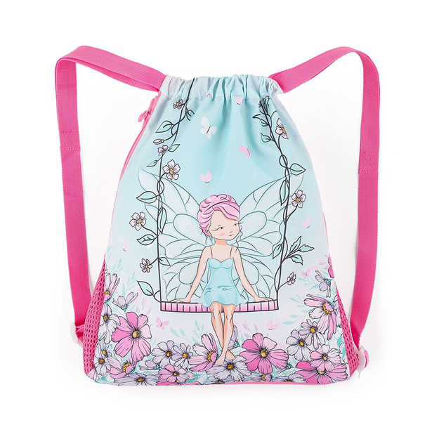 Bagmaster Bag LUMI 23 B školský vak na prezúvky / vak na cvičky - flower fairy blue 1,5 l 230237