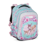 Obrázok z Bagmaster LUMI 23 Malá školská súprava pre prvákov - laň a plavá ružová 23 l