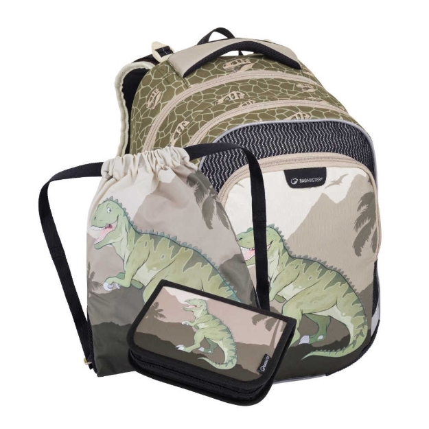Obrázok z Bagmaster LUMI 24 C malý školní set pro prvňáčky – dinosaurus Zelená 18 l