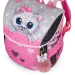 Obrázok z Bagmaster PRIM 24 Malá školská súprava pre prvákov - ružová mačka 20 l