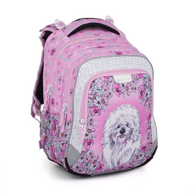 Obrázok z Bagmaster LUMI 24 G školní batoh – pejsek Růžová 18 l