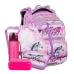 Obrázok z Bagmaster DOPI 24 A velký školní set pro prvňáčky – koně Růžová 18 l