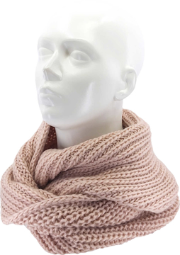 Obrázok z VOXX Šála dámská pletená MINOR kruhová z merino RŮŽOVÁ