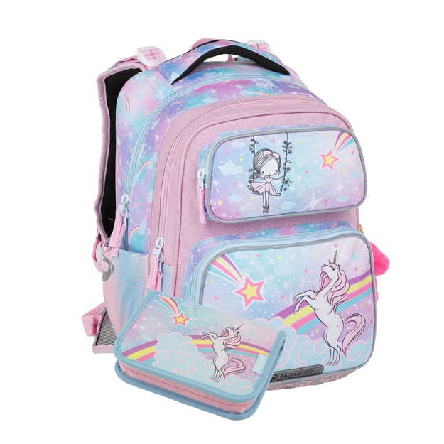 Obrázok z Bagmaster DOPI 23 A mini školní set pro prvňáčky - jednorožec Růžová 22 l