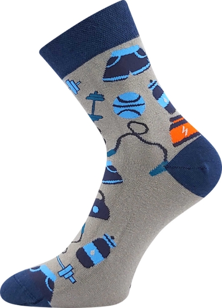 Obrázok z LONKA Ponožky společenské vtipné DEVIVE s obrázky GYM (3 páry)