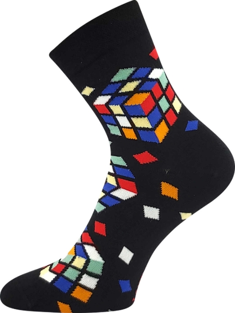 Obrázok z LONKA Ponožky společenské vtipné DEVIVE s obrázky KOSTKY (3 páry)