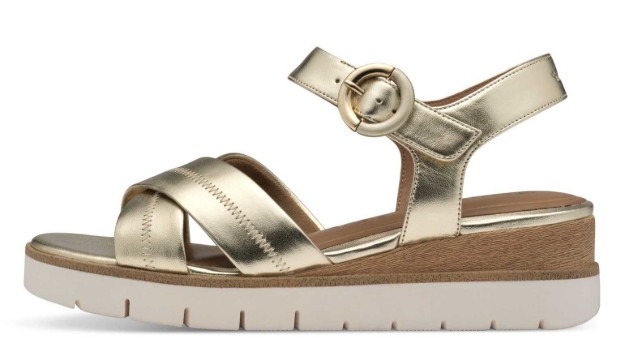 Obrázok z Tamaris 1-28202-42-933 Dámske sandále na kline zlaté