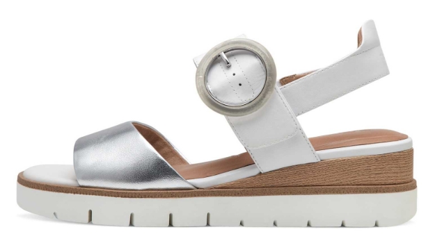 Obrázok z Tamaris 1-28206-42-171 Dámske sandále na kline biele