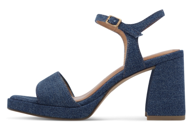 Obrázok z Tamaris 1-28343-44-802 Dámske sandále na podpätku modré