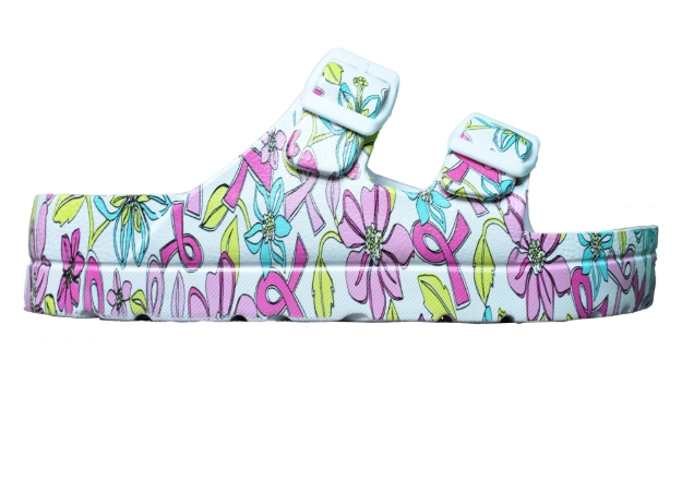 Obrázok z Dámské pantofle na platformě v bílé barvě s potiskem