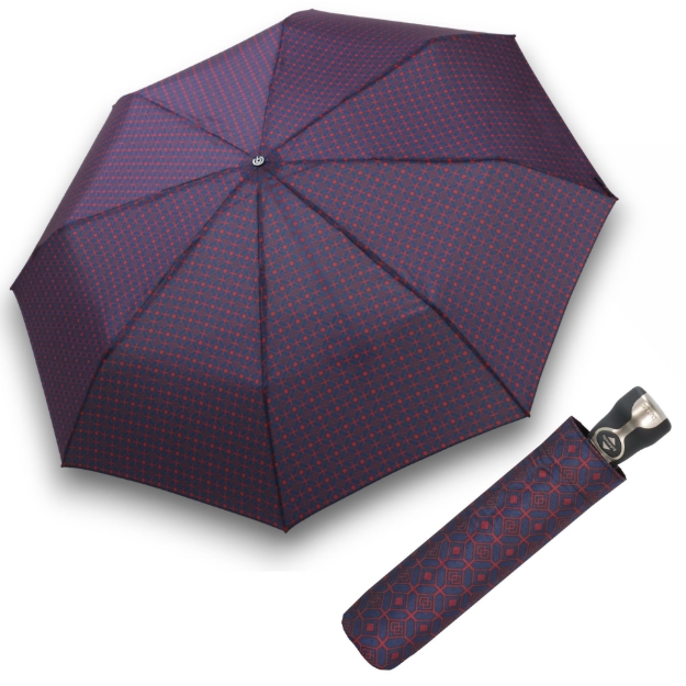 Obrázok z BUGATTI Gran Turismo Gents Print Navy - pánský plně automatický skládací deštník modrá