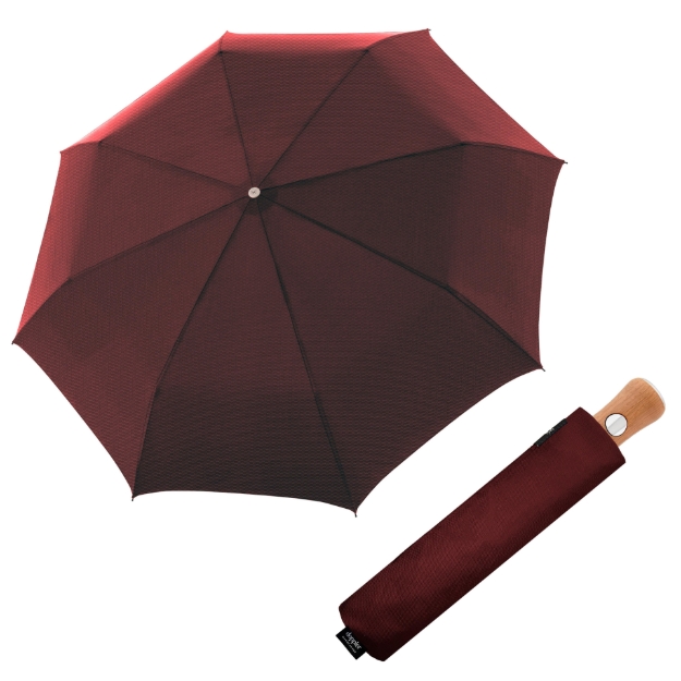 Obrázok z DOPPLER MANUFAKTUR Bellino Nickel matt Oxford - plně automatický luxusní deštník bordó (vínová)