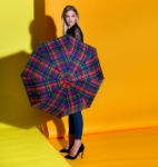 Obrázok z DERBY Hit Automatic Káro - dámský/pánský vystřelovací deštník modrá