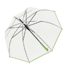 Obrázok z DERBY Hit Long Automatik Transparent - průhledný dámský vystřelovací holový deštník zelená