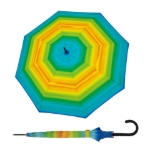 Obrázok z DOPPLER Fiber Flex Long AC Happy green - dámský holový vystřelovací deštník vícebarevný
