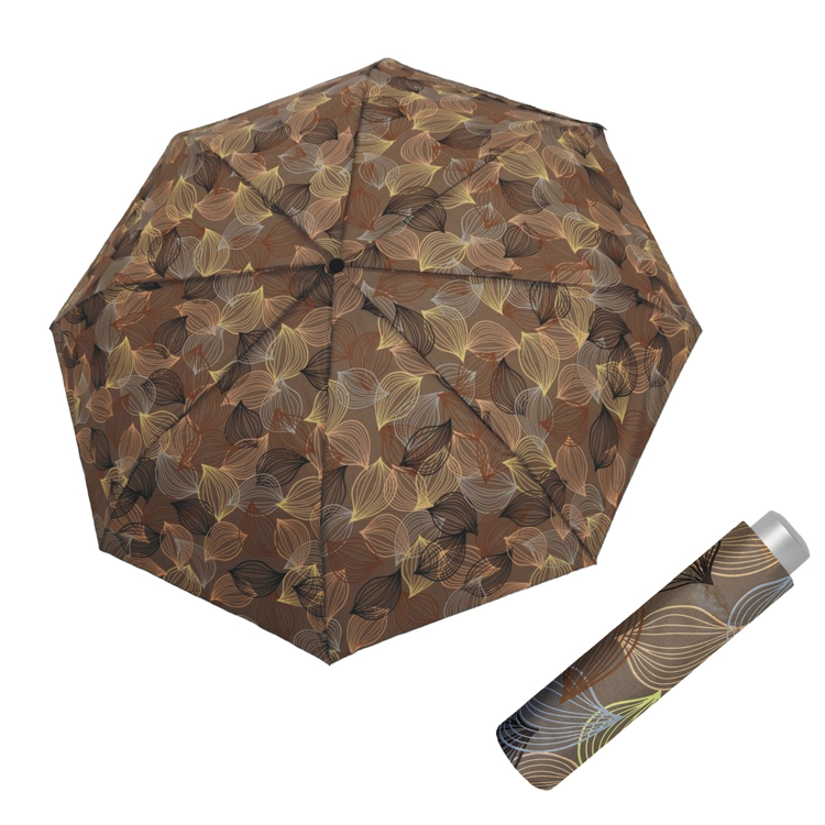 Obrázok z DOPPLER Mini Light Leaves - dámský skládací deštník hnědá