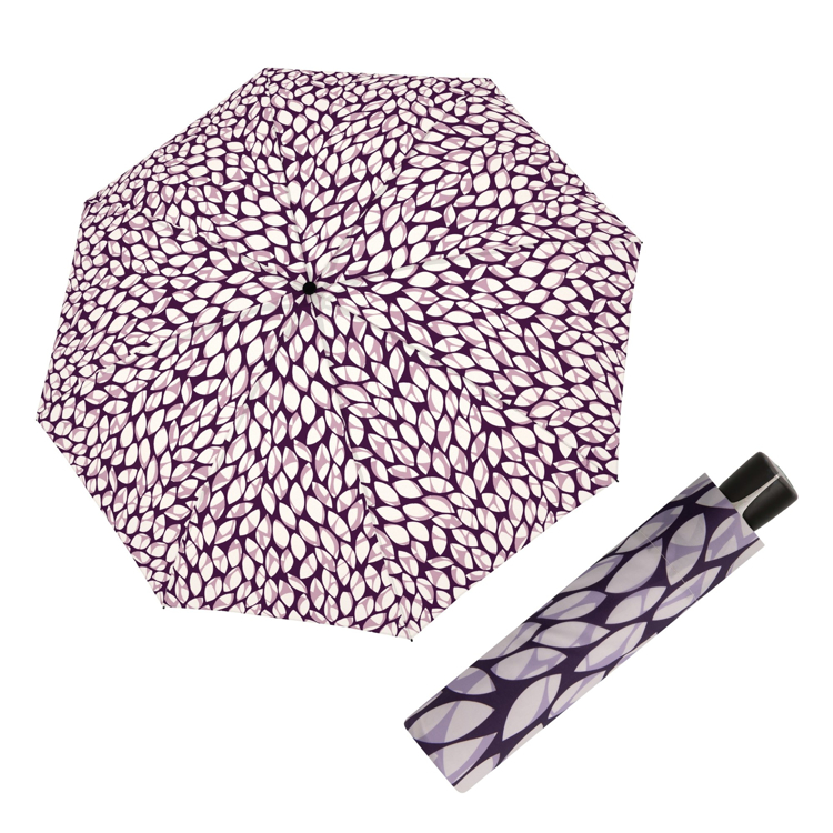 Obrázok z DOPPLER Fiber Mini Leaves indigo - dámský skládací deštník
