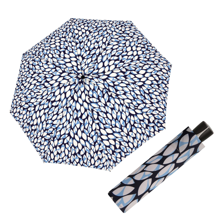 Obrázok z DOPPLER Fiber Mini Leaves blue - dámský skládací deštník