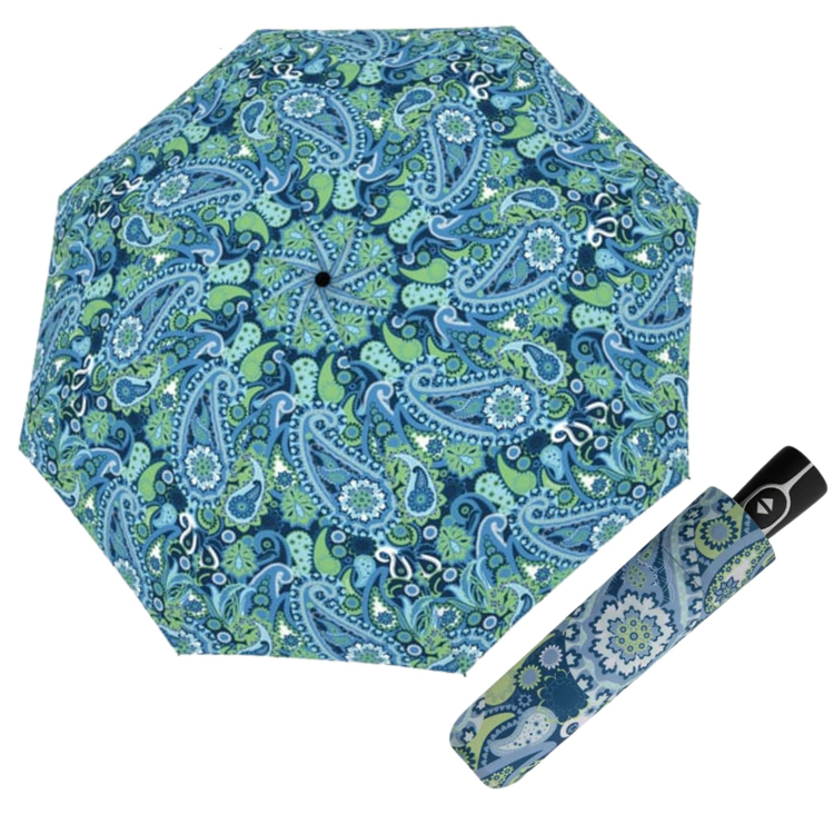 Obrázok z DOPPLER Fiber Magic Paisley blue – dámský plně automatický deštník