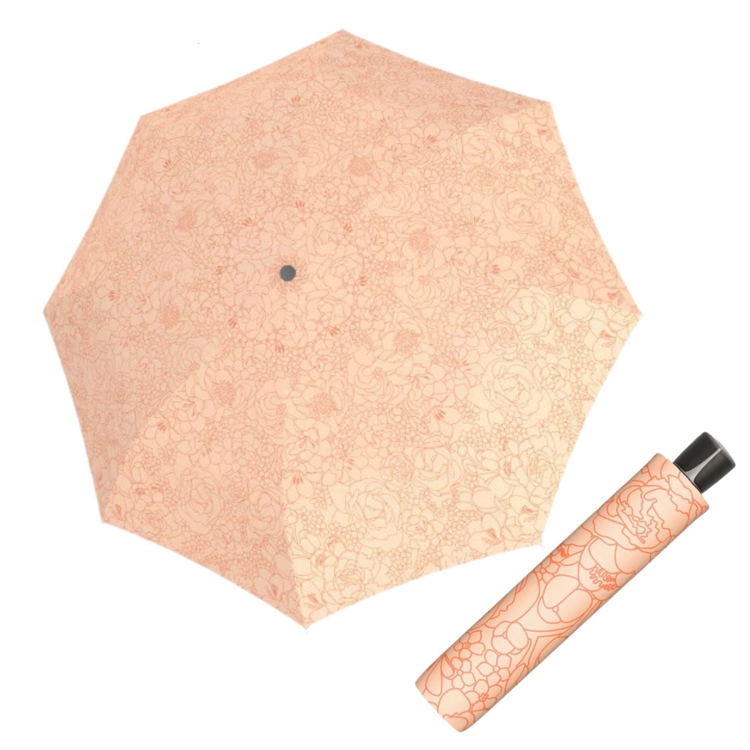 Obrázok z DOPPLER Fiber Mini Giardino soft orange - dámský skládací deštník oranžová světle
