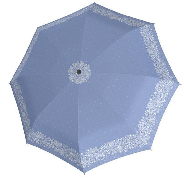 Obrázok z DOPPLER Fiber AC Style blue Flower - dámský vystřelovací deštník modrá