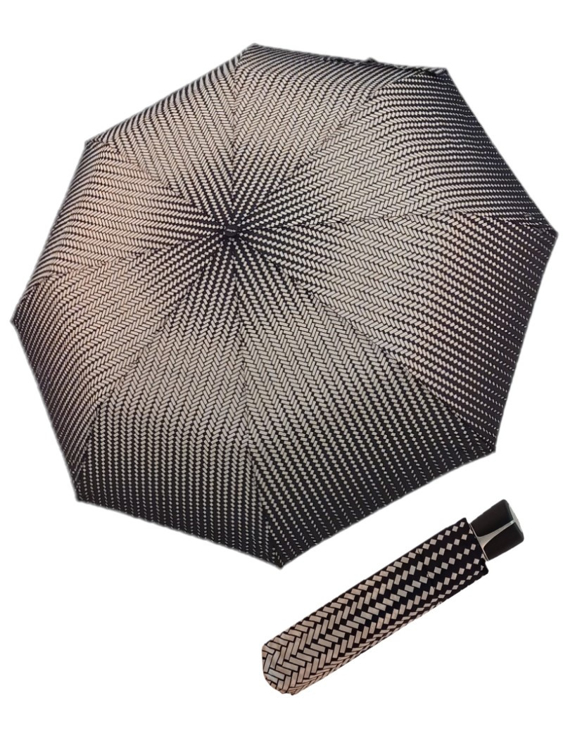 Obrázok z DOPPLER Fiber Mini Black White traces - dámský skládací deštník bílá