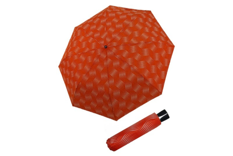 Obrázok z DOPPLER Fiber Mini Wave - dámský skládací deštník oranžová tmavá