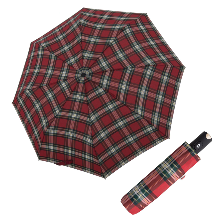 Obrázok z DOPPLER Carbonsteel Magic Check Red - dámský plně automatický deštník červená